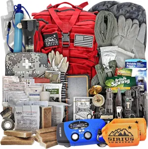 Sirius: Pre-Packed Bug Out Bag - 72 Hour Kit for 2 People - Bugout Backpack Survival Kit - Premium 50L Go Bag Tactical Backpack - Essential Bug Out Gear - Upgraded Survival Backpack