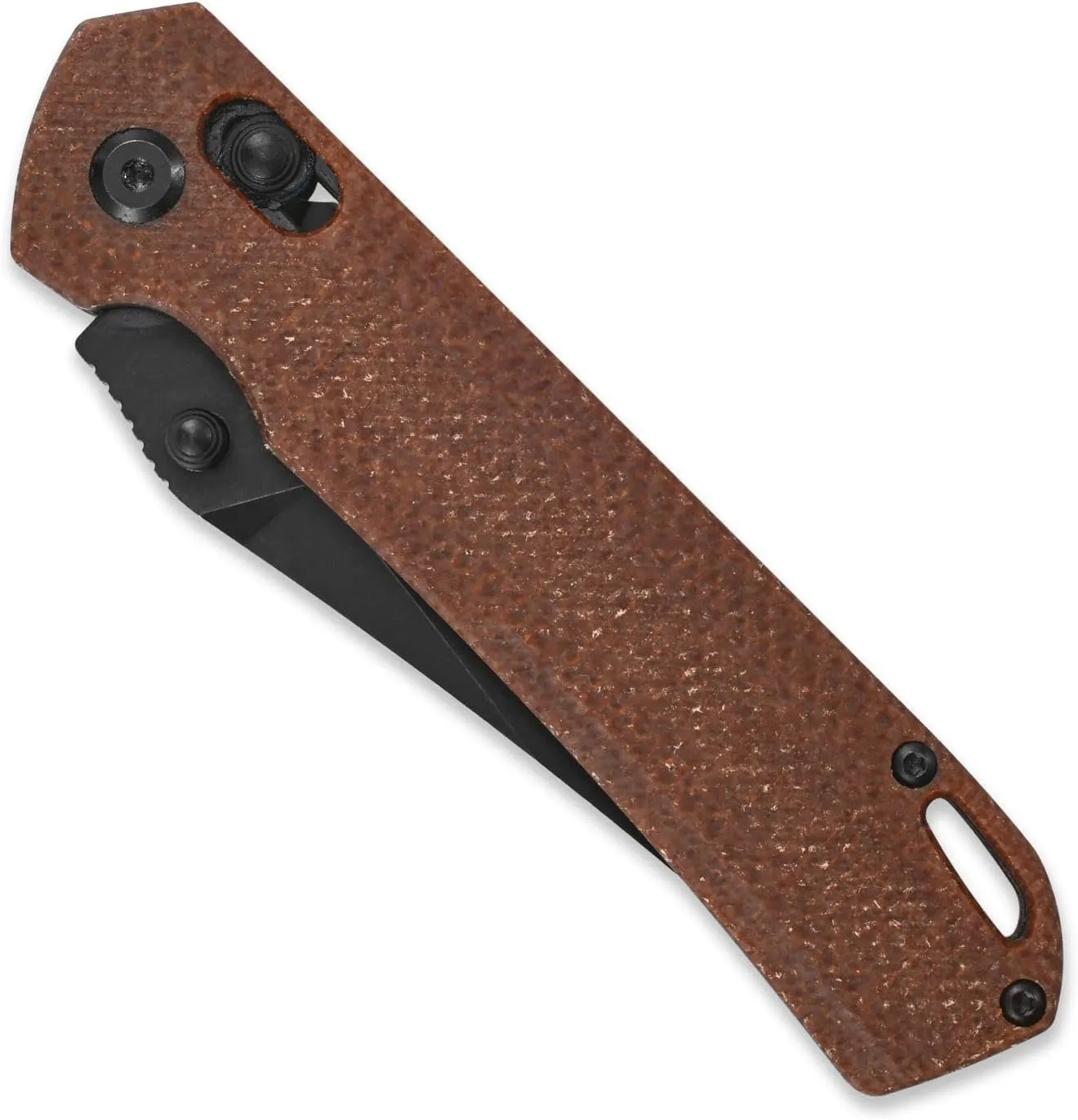 Sitivien ST124 Folding Pocket Knife, D2 Steel Micarta Handle,Ball Bearing Pivot, Axis lock with Pocket Clip for Camping,Outdoor EDC Knife Tool-Brown