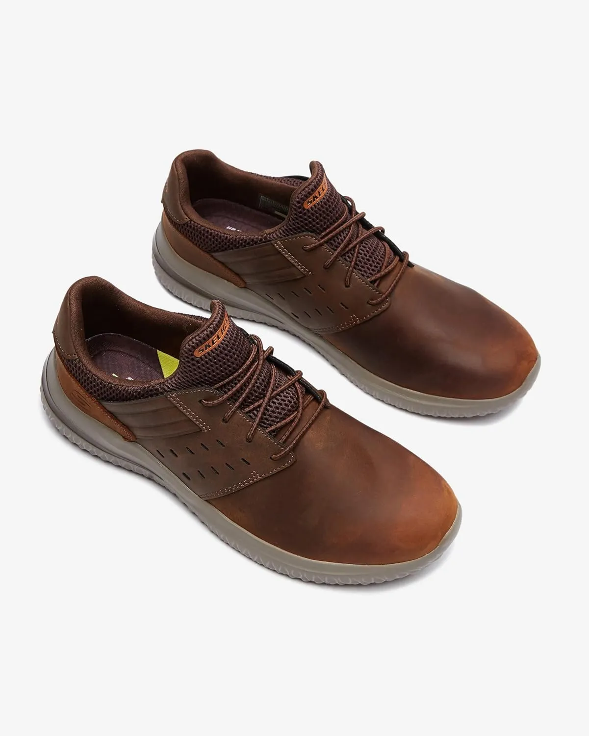 Skechers Men's Delson 3.0 Ezra Leather Bungee Lace Slip-On