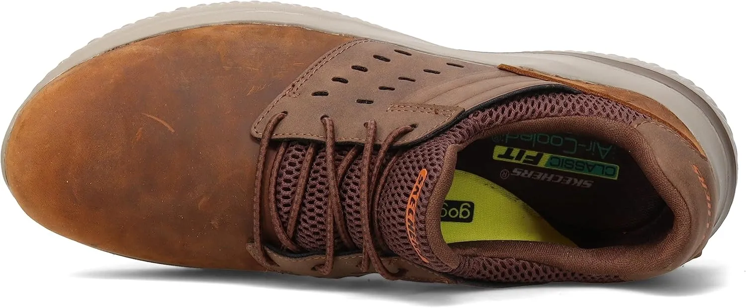 Skechers Men's Delson 3.0 Ezra Leather Bungee Lace Slip-On