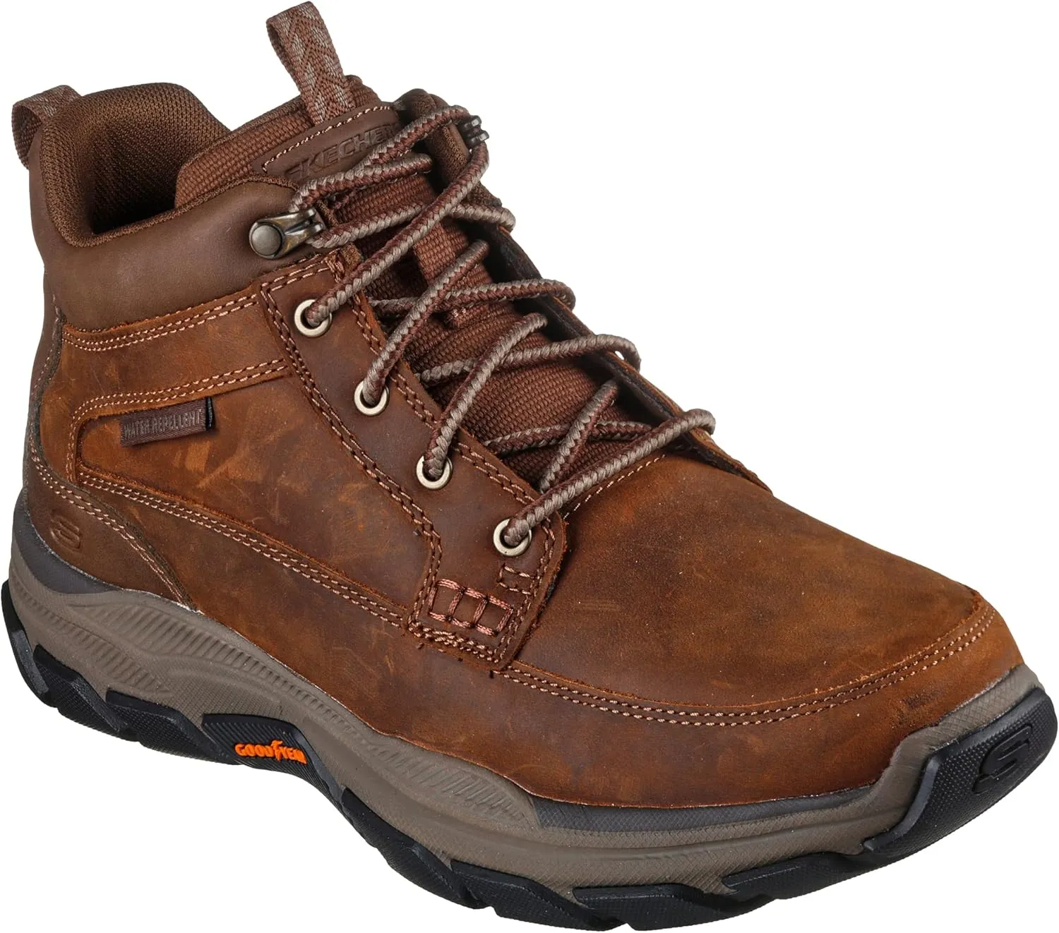 Skechers Men's Respected-Boswell 204454 Mid Top Leather Moc Toe Lace Up