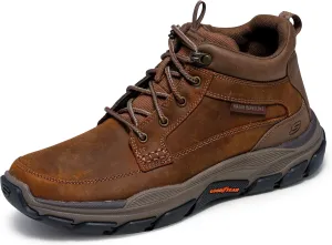 Skechers USA Men's Respected-Boswell 204454 Mid Top Leather Moc Toe Lace Up