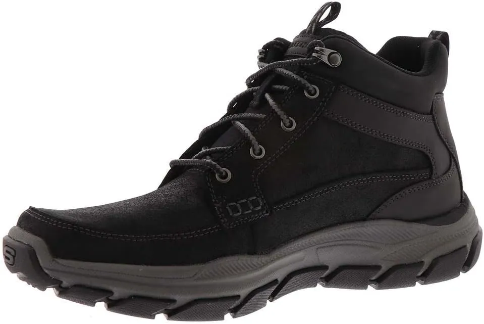 Skechers USA Men's Respected-Boswell 204454 Mid Top Leather Moc Toe Lace Up