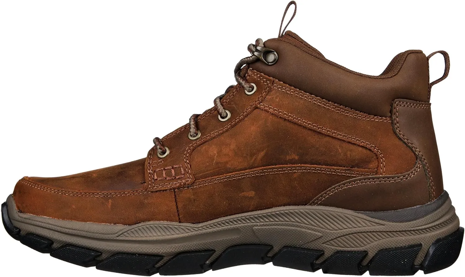 Skechers USA Men's Respected-Boswell 204454 Mid Top Leather Moc Toe Lace Up