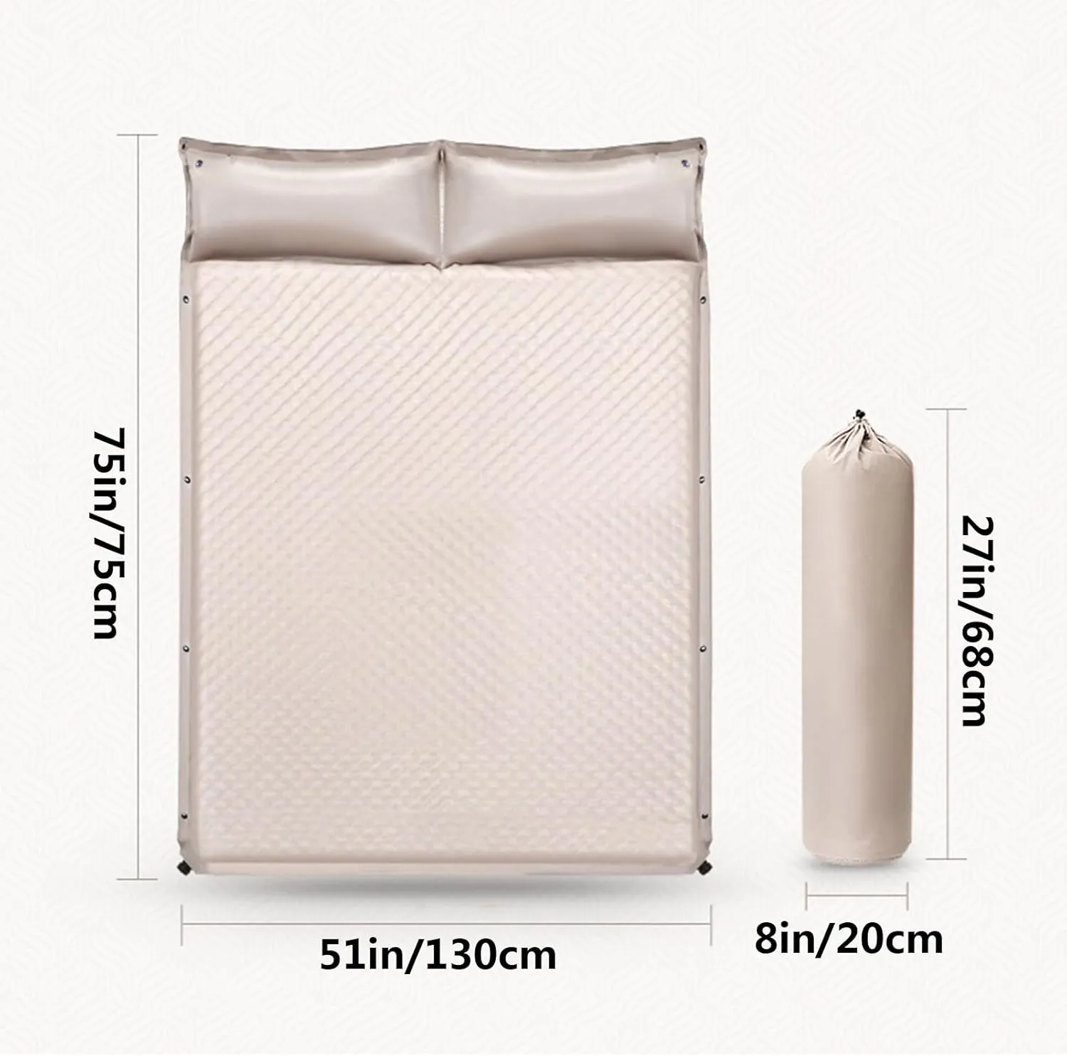 Sleeping Pad for Camping-ultralight Inflatable Sleeping Mat Built-in Air Pillow Self Inflatable Camping Mattress Pad Compact Camp Air Mat for Tent Car Traveling And Backpacking , Triple, green