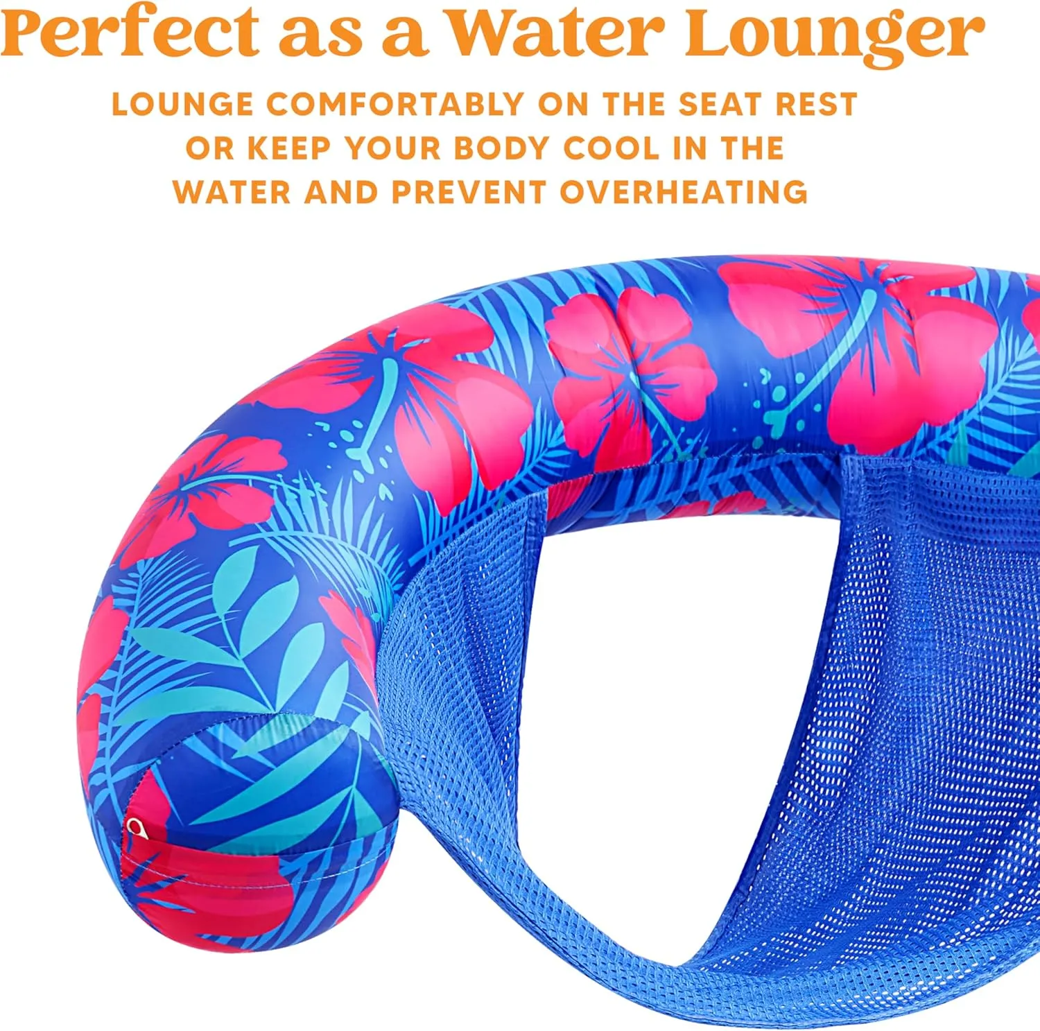Sloosh Pool Floats Adult, 2 Pack Inflatable Noodle Chair with Sling Soft Fabric, Floating Pool Float Lounge for Summer Water Fun