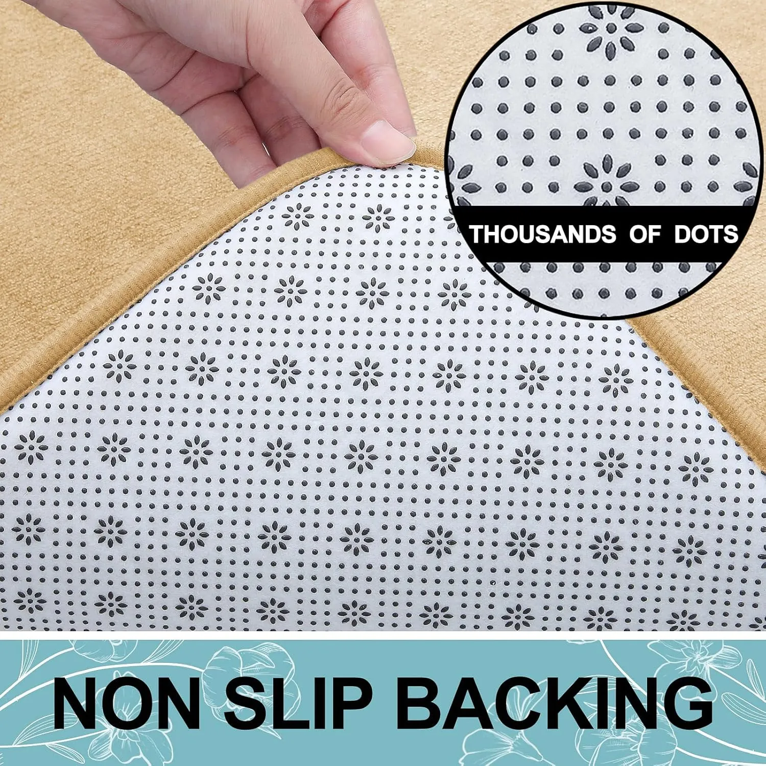 Smiry Memory Foam Bath Mat 24x16, Extra Soft and Absorbent Bathroom Mats, Non Slip Washable Carpet for Floor, Shower and Tub, Beige
