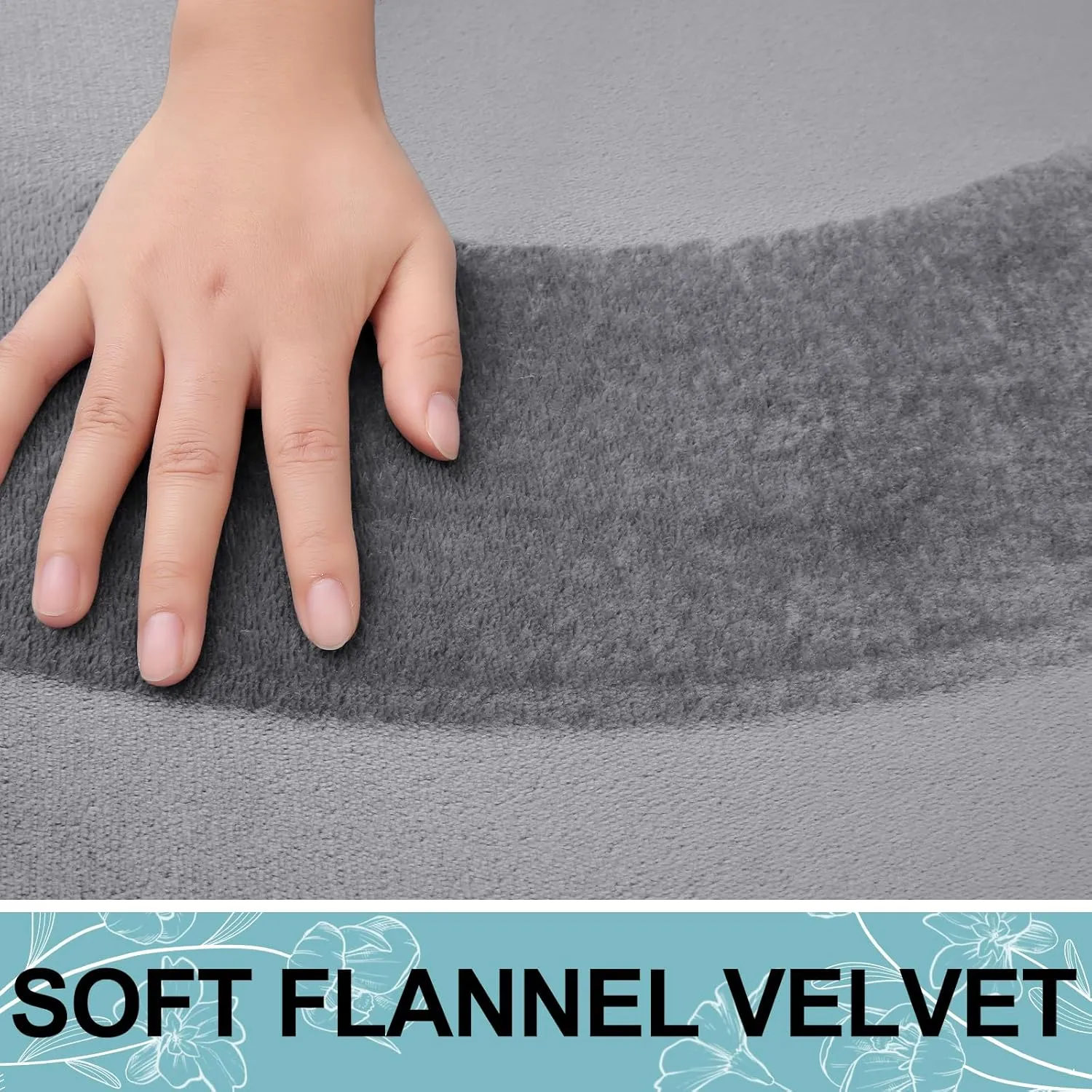 Smiry Memory Foam Bath Mat 24x16, Extra Soft and Absorbent Bathroom Mats, Non Slip Washable Carpet for Floor, Shower and Tub, Medium Grey