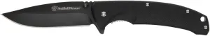 Smith & Wesson Velocite 7.75in High Carbon S.S. Assisted Folding Knife with 3.5in Clip Point Blade and Polymer Handle for Outdoor, Tactical, Survival and EDC,Black
