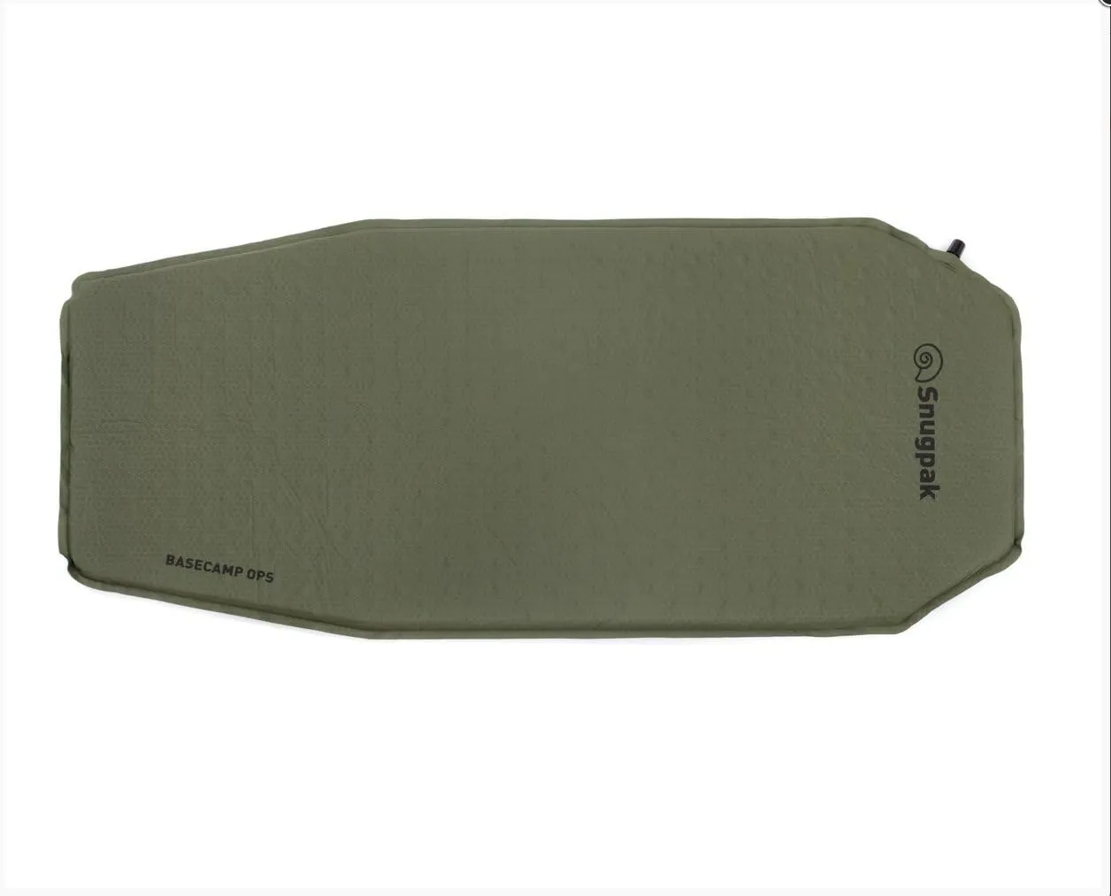 Snugpak Basecamp Ops Self Inflating Midi Mat, Air Mat with Non-Slip Bottom, Olive