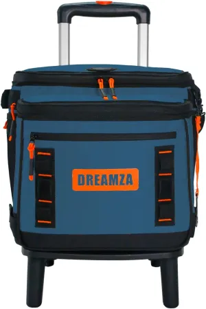 Soft Cooler with Wheels, 60-Can Wheeled Cooler with Handle, Leak Proof Rolling Cooler Insulated Bag with All-Terrain Cart, Collapsible Rolling Ice Chest for Beach Picnic Camping