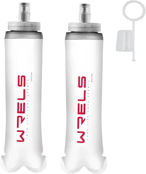 Soft Flasks Soft Running Water Flask Collapsible Soft Water Bottles Small BPA-Free for Sports Hiking Hydration Pack 500 ml/17oz，300 ml/10oz（2pack-500ml,red）