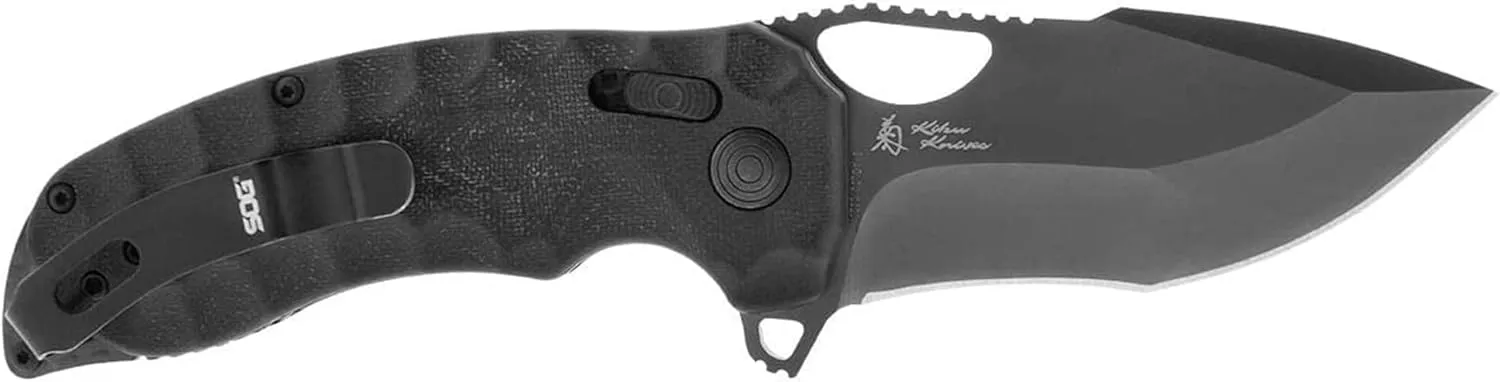 SOG KIKU XR LTE Lightweight Outdoor Ambidextrous Large-Format Folding Knives | CTS XHP Steel Blade | XR Locking Mechanism