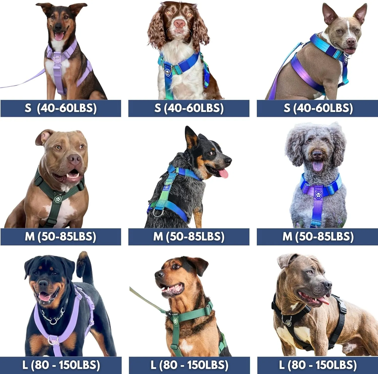 Spark Paws Large Dog No-Pull Harness, Halter Design with Front Clip, Durable and Heavy-Duty for Big and Strong Breeds - Lime Wave - S