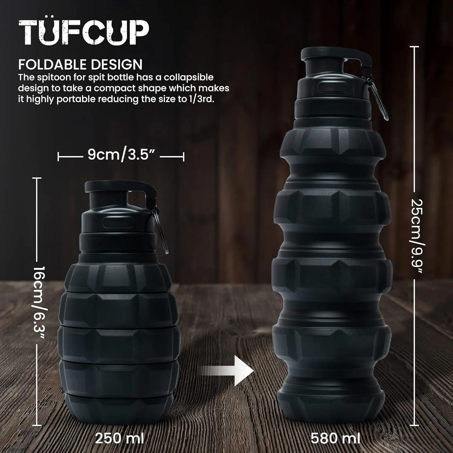Spit Cup Spittoon for Chewing, Portable Reusable Spit Dipping Cup with Lid, Collapsible Spill Resistant Leak Proof Silicone Body Travel Spitter