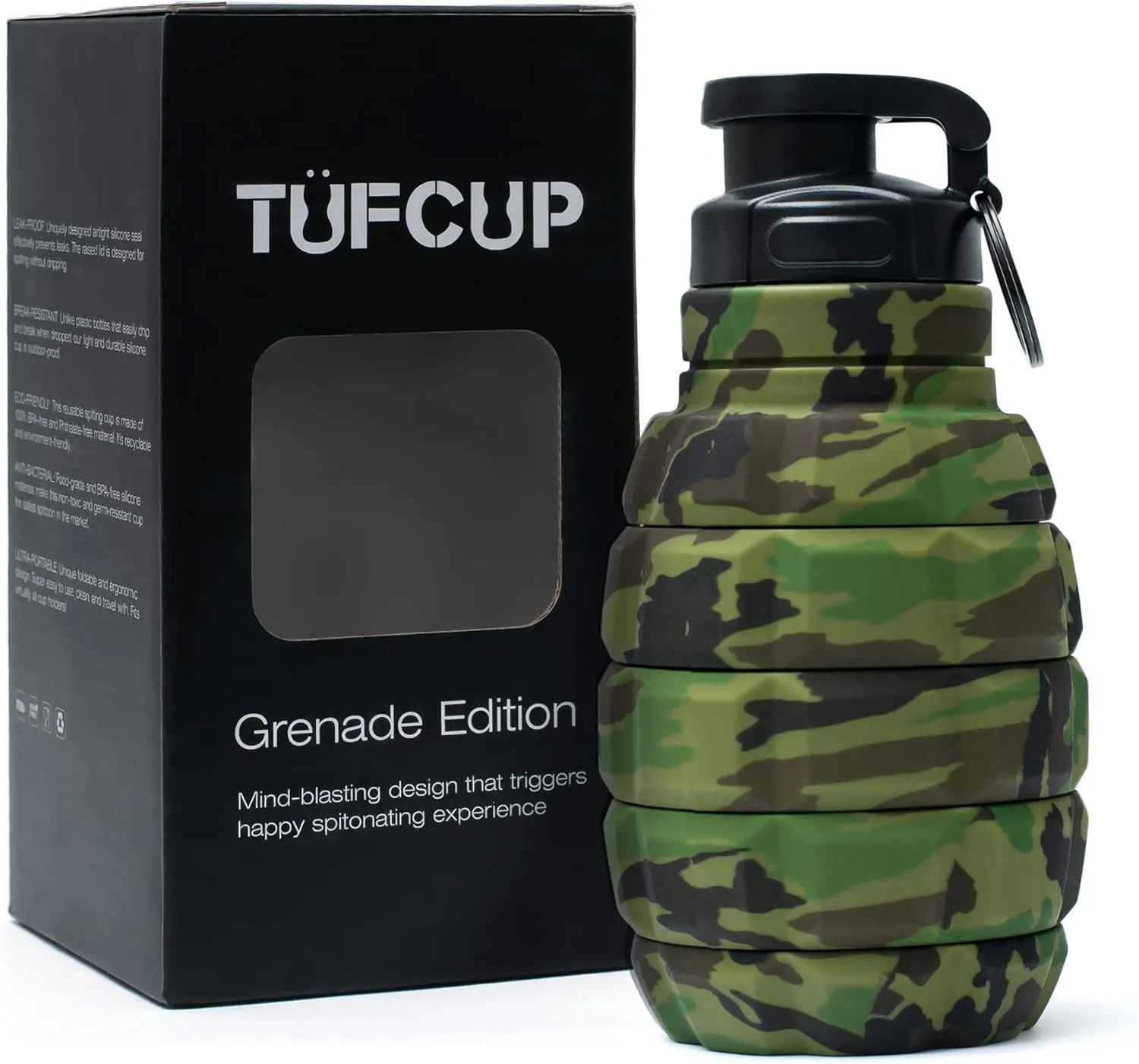 Spit Cup Spittoon for Chewing, Portable Reusable Spit Dipping Cup with Lid, Collapsible Spill Resistant Leak Proof Silicone Body Travel Spitter