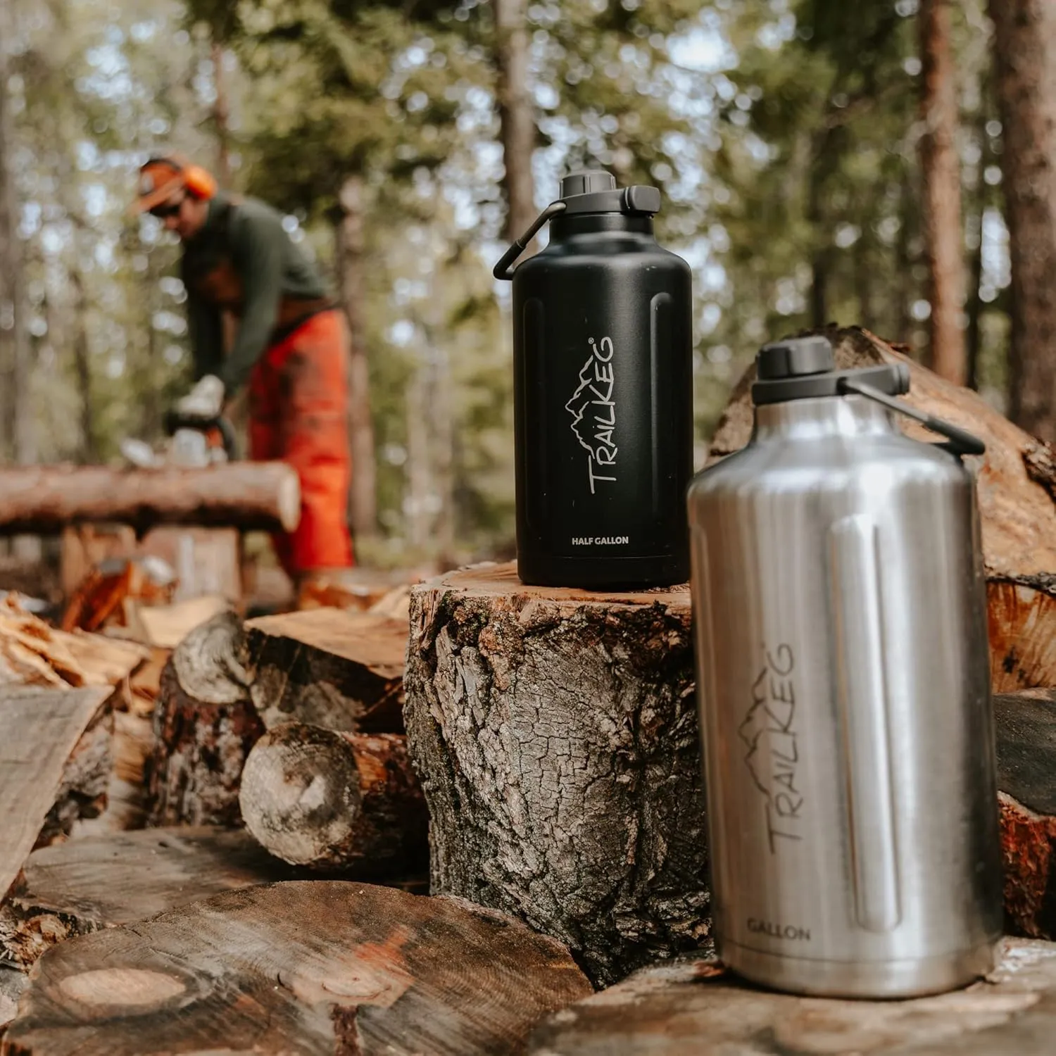 Sports Water Bottle, 64 oz, 1/2 Gallon, Vacuum Insulated Stainless Steel, Double Walled, Hot for 12 Hours, Cold for 48 Hours, Wide Mouth Metal Jug