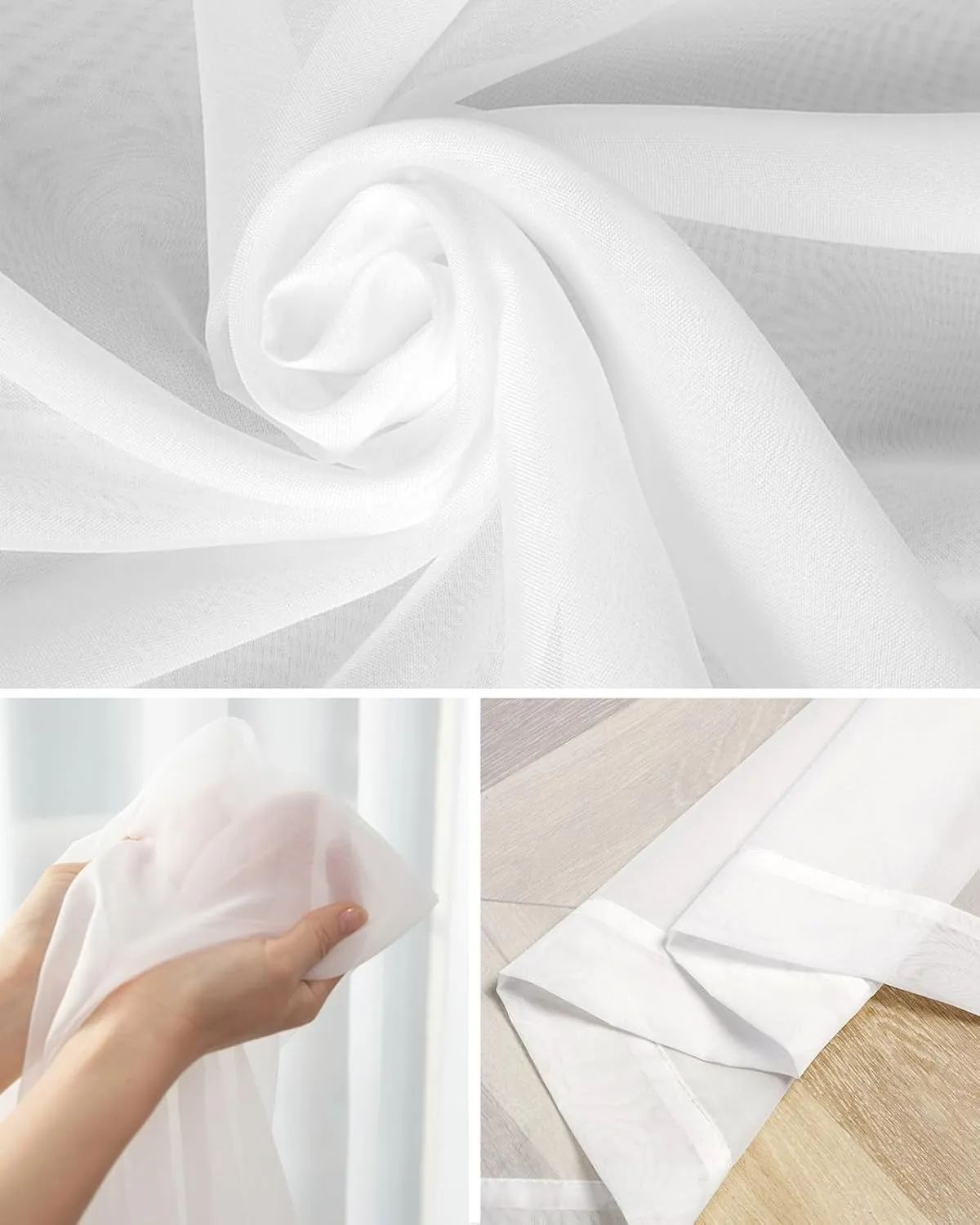 Spring Sheer Curtains 84 Inch Long Sage Green Eucalyptus Leaves and Branches Rod Pocket Voile Semi-Sheer Window Treatment Drapes for Living Room Bedroom Windows 2 Panels 52" Wx84 L