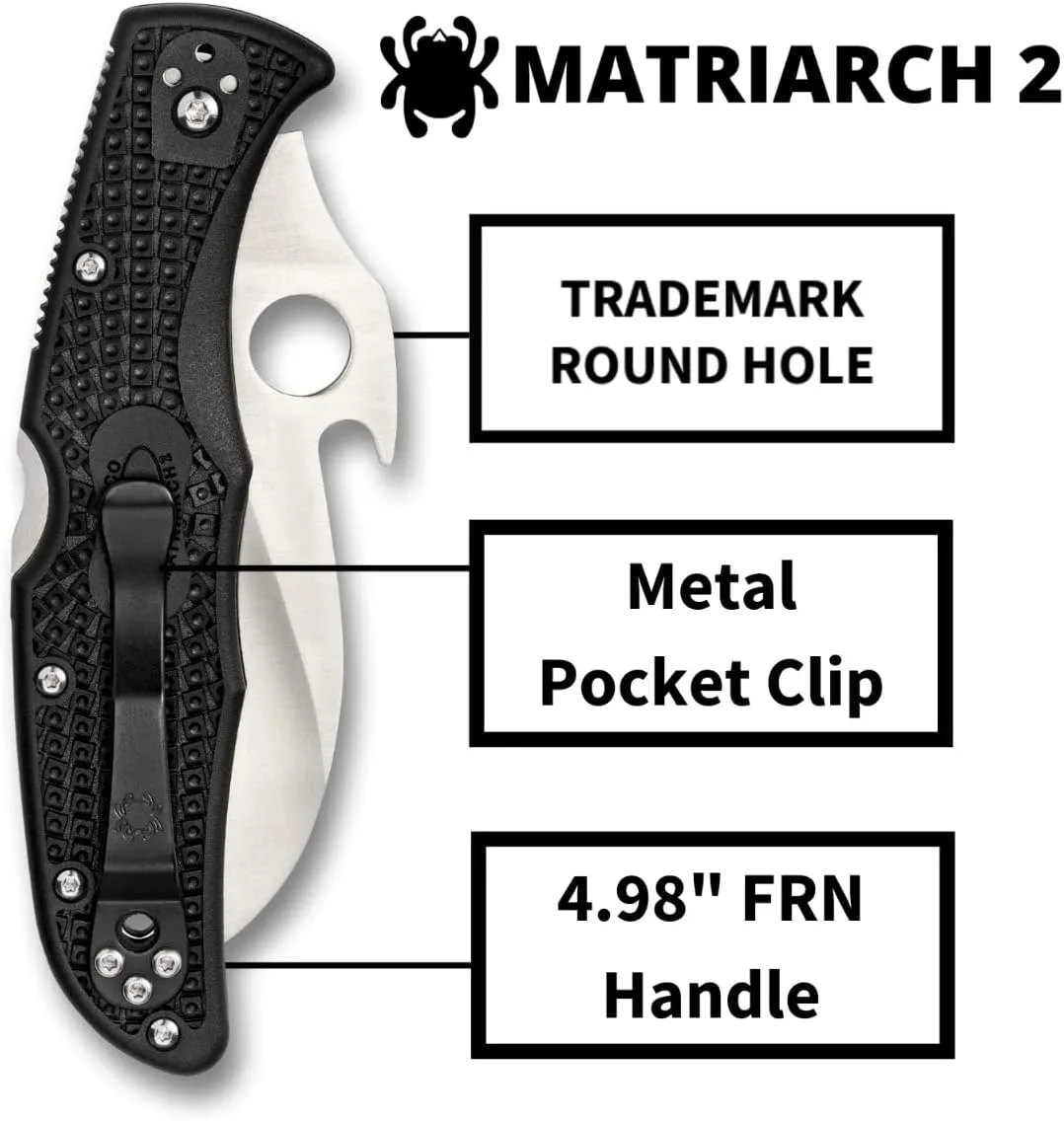 Spyderco Matriarch 2 VG-10 Steel 3.57" SpyderEdge Folding Pocket Knife (C12SBK2W)