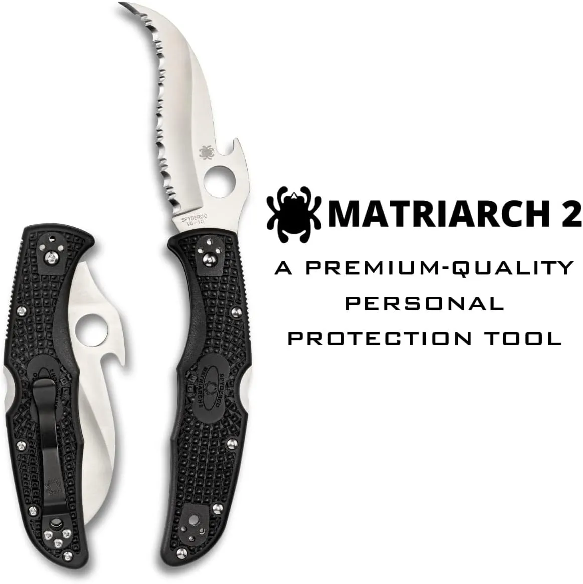 Spyderco Matriarch 2 VG-10 Steel 3.57" SpyderEdge Folding Pocket Knife (C12SBK2W)