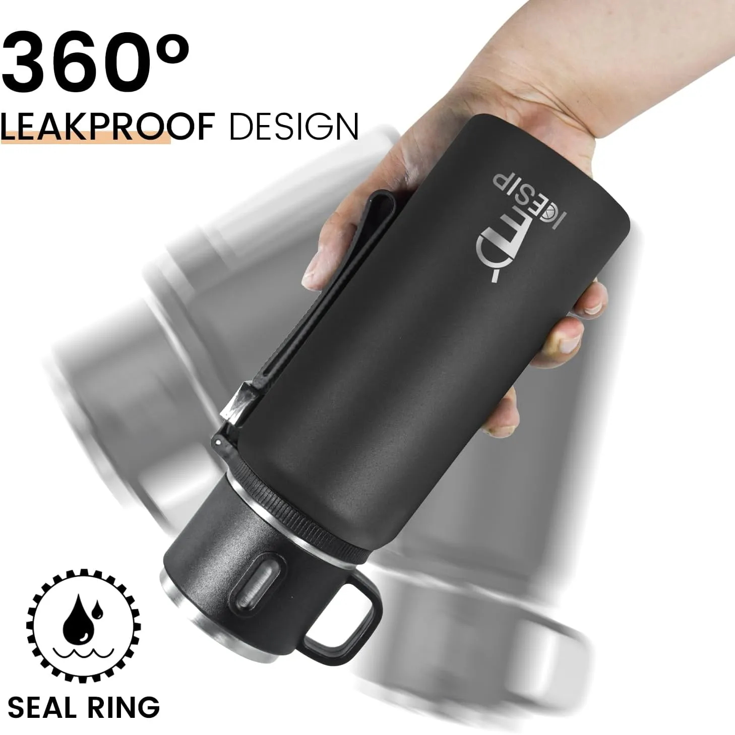 Stainless Steel Insulated Bottle, 20oz with cup Vacuum Insulated Water Bottle, Thermo for Hot Drinks/Cold Drinks,24-Hr Insulation Commute, Travel