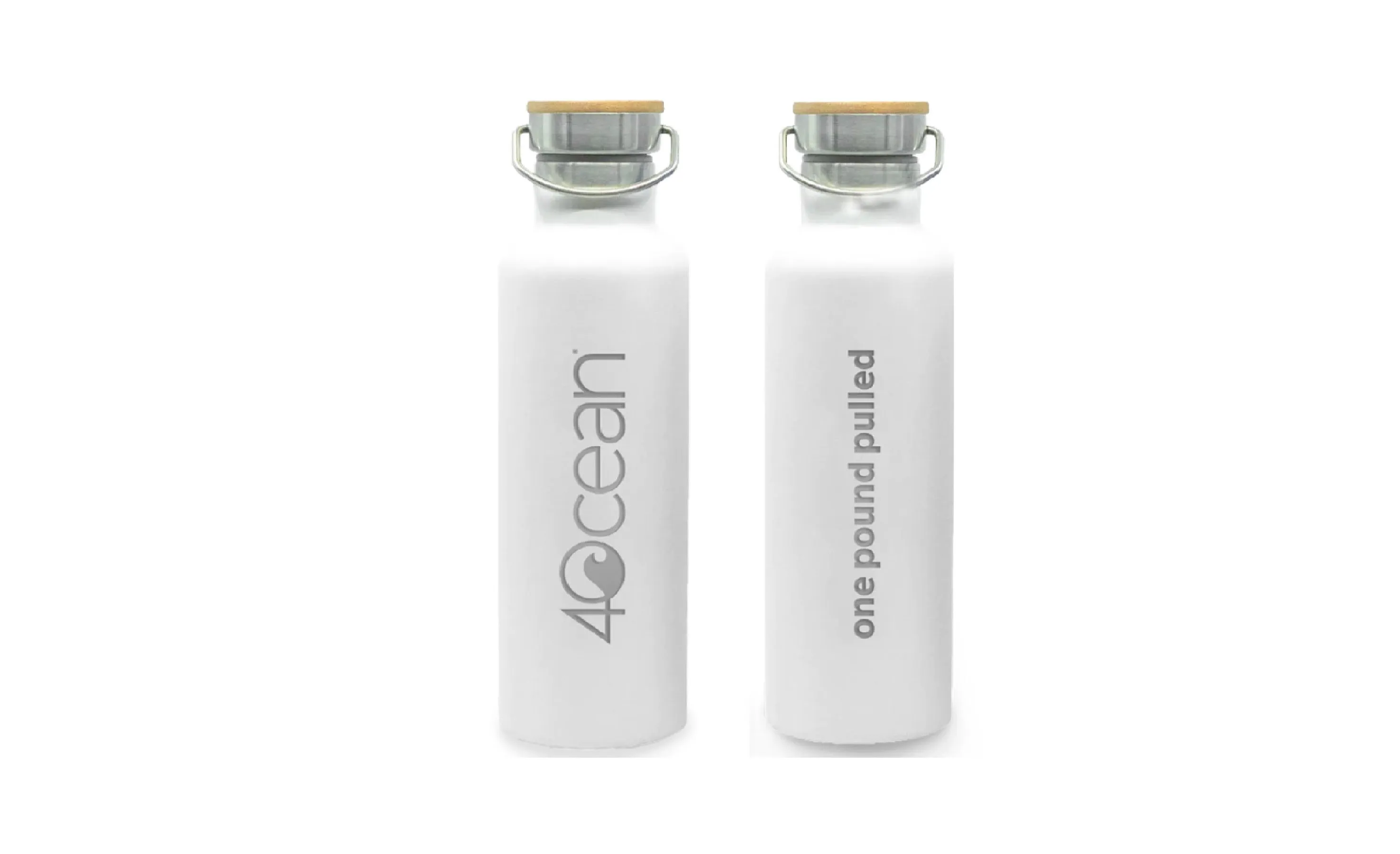 Stainless Steel Reusable Bottle 4ocean in White