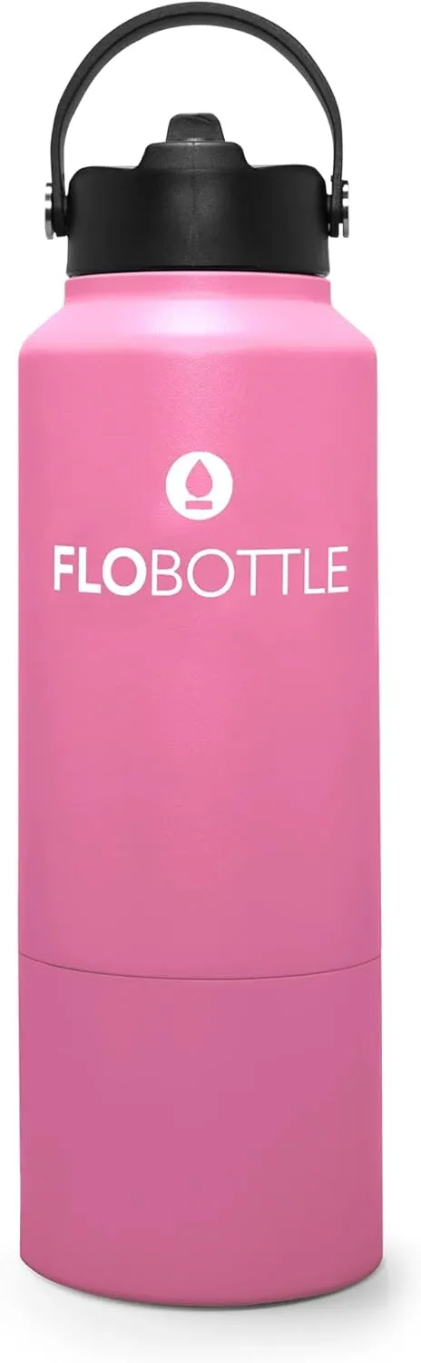 Stainless Steel Water Bottle with Straw, 28 Oz Insulated Bottle with Storage, Leak Proof, BPA-Free, Modern, Blissful Pink, 838.46 ml, Hiking, Cycling, Gym, Everyday Use