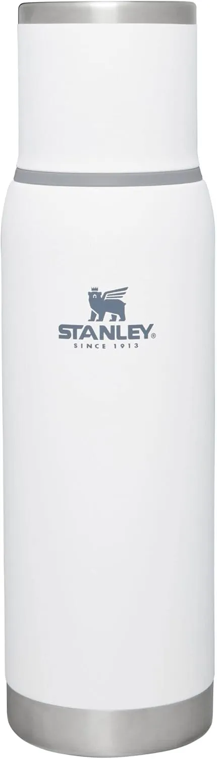 Stanley Adventure-To-Go Vacuum Bottle 1.1 qt | Wide Mouth with Leakproof Cup Lid | Keep Drinks Hot or Cold | Packable for Travel | Insulated Stainless Steel Thermos | BPA-Free | Polar