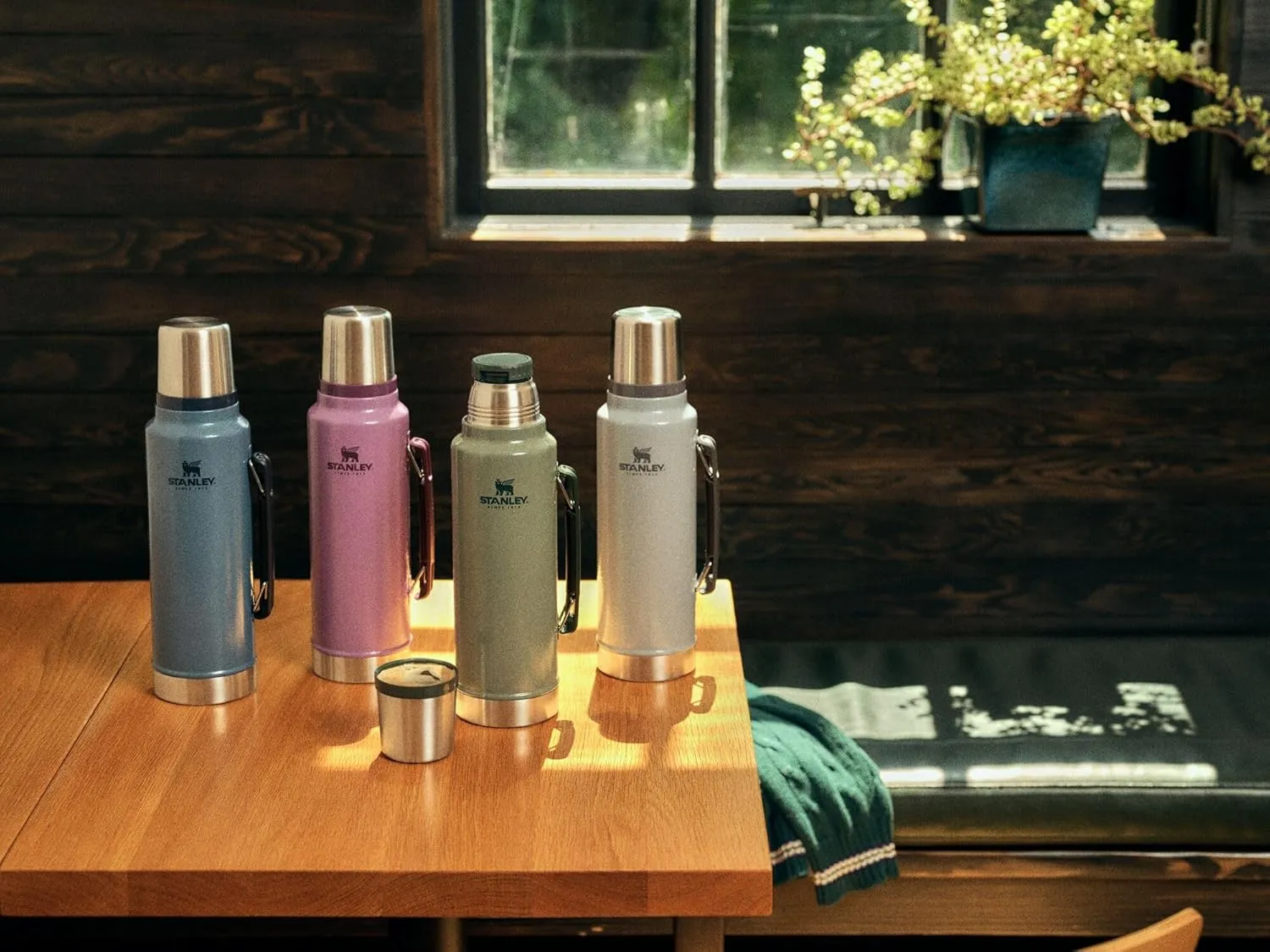 Stanley Classic Legendary Vacuum Bottle 1.5 qt | Wide Mouth with Leakproof Cup Lid | Keep Drinks Hot or Cold | Packable for Travel | Insulated Stainless Steel Thermos | BPA-Free | Hammertone Lake