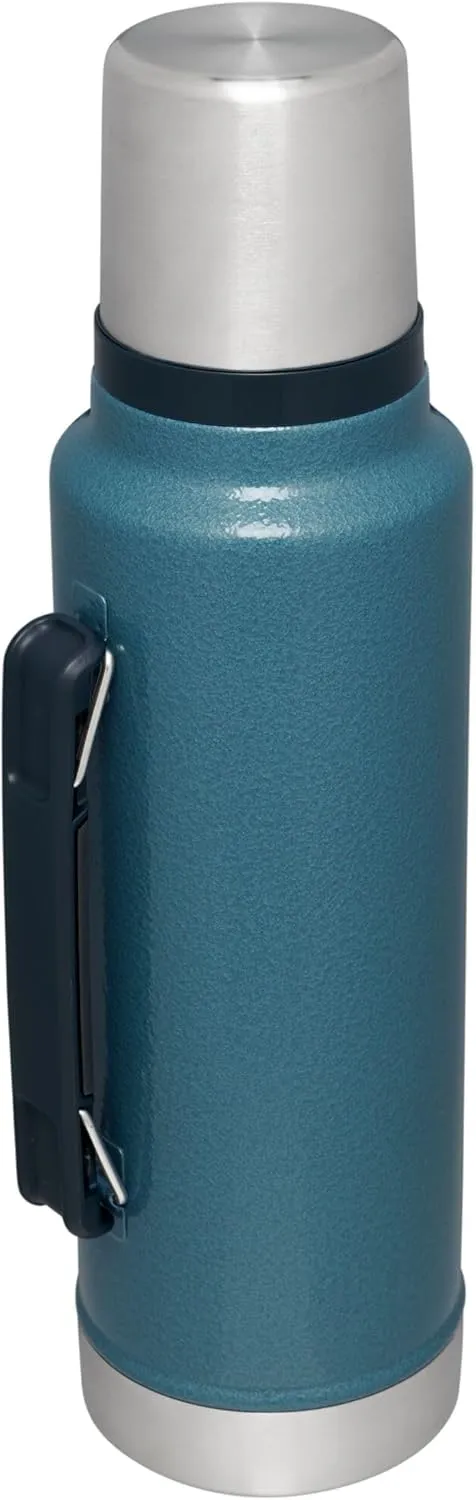 Stanley Classic Legendary Vacuum Bottle 1.5 qt | Wide Mouth with Leakproof Cup Lid | Keep Drinks Hot or Cold | Packable for Travel | Insulated Stainless Steel Thermos | BPA-Free | Hammertone Lake