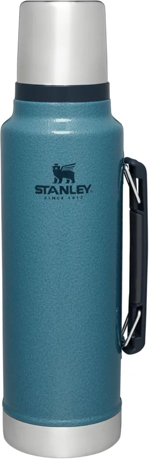 Stanley Classic Legendary Vacuum Bottle 1.5 qt | Wide Mouth with Leakproof Cup Lid | Keep Drinks Hot or Cold | Packable for Travel | Insulated Stainless Steel Thermos | BPA-Free | Hammertone Lake