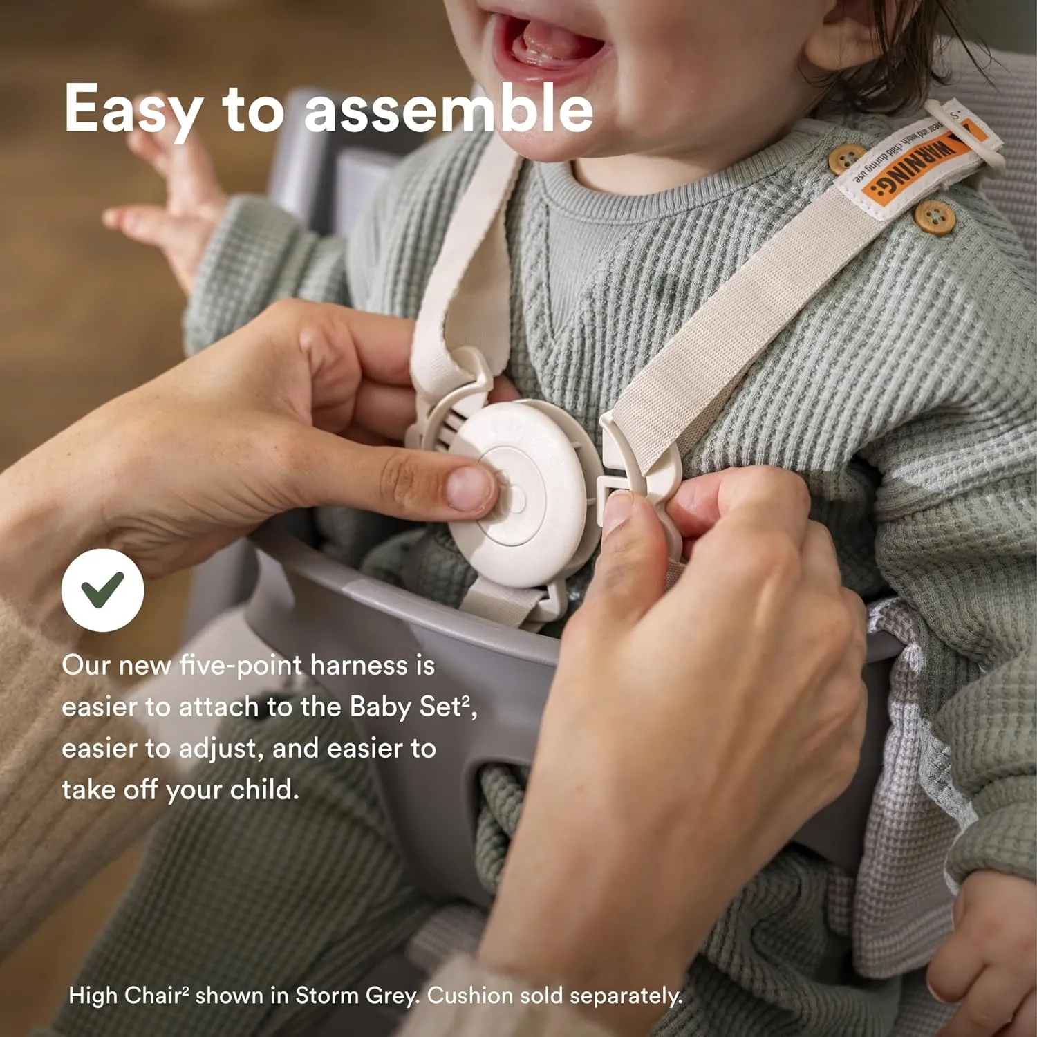 Stokke Tripp Trapp High Chair 2, Natural - Includes Chair   Baby Set with Removable Harness for Children 6-36 Months - Adjustable, Ergonomic & Easy to Clean