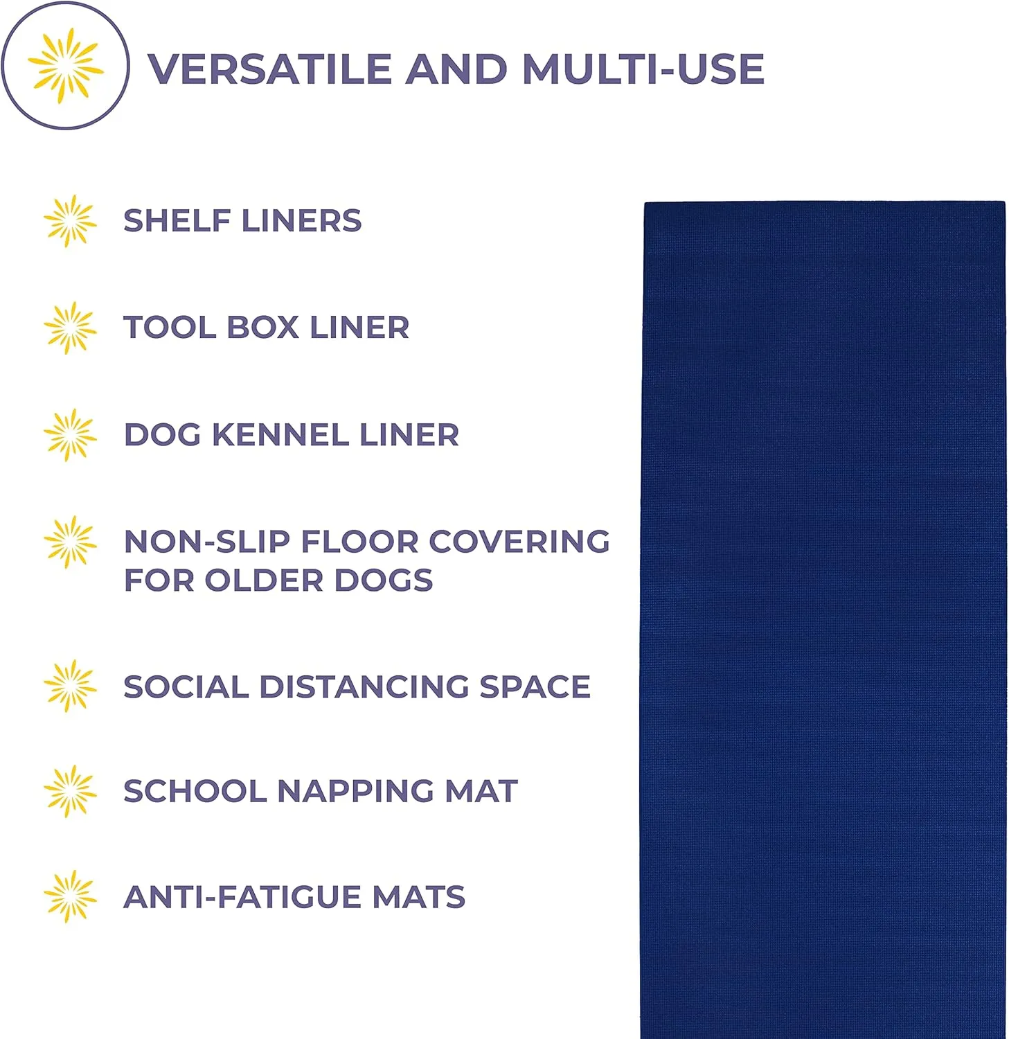 Sunshine Yoga Big Economy Yoga Mat Roll, 24in x 100ft / 50ft Exercise Mat, 5mm Thick Non-Slip Gym Mat for Home Workout and Fitness, Anti-Tear, Cut up to 17/8 Regular Yoga Mats
