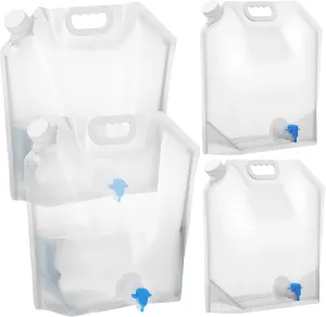SUPVOX Foldable Water Containers 4 Pack Collapsible Camping Jugs with Spout Safe for Travel Outdoor