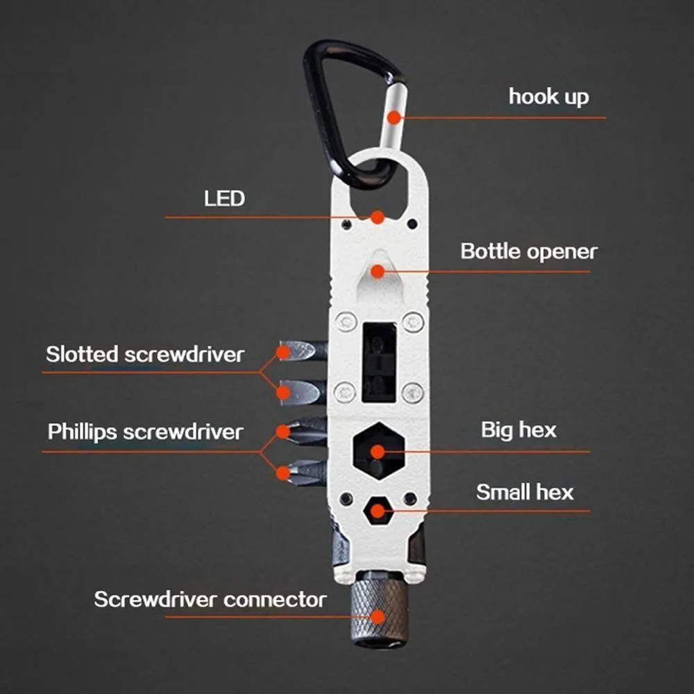 Survival Keychain Tool - Compact Multifunctional Camping Accessory