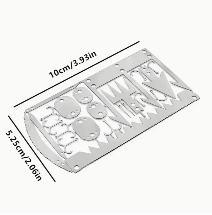 Survival Tool Card 22 In 1 Survival Card-Multi Purpose Pocket Tool Stainless Steel Outdoor Survival Camping Fishing Tool