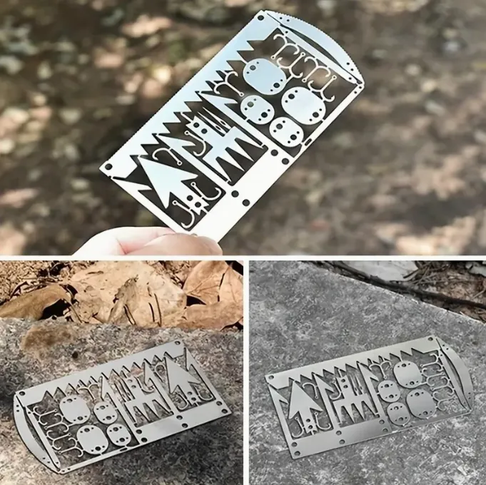 Survival Tool Card 22 In 1 Survival Card-Multi Purpose Pocket Tool Stainless Steel Outdoor Survival Camping Fishing Tool