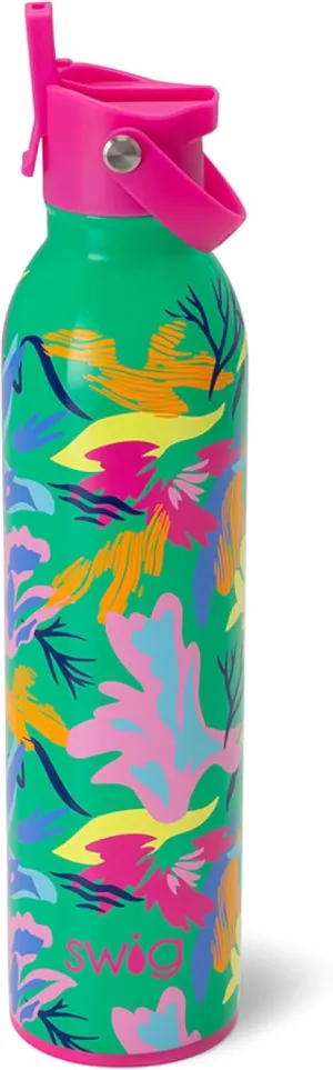 Swig Life 26oz Insulated Water Bottle, Travel Water Bottle with Straw and Lid, Cup Holder Friendly, Stainless Steel with Lid (Paradise)