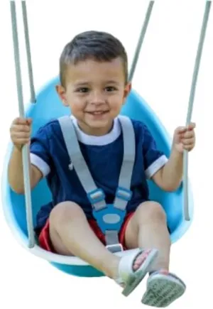 Swurfer Coconut Toddler Swing – Comfy Baby Swing Outdoor, 3- Point Adjustable Safety Harness, Secure, Safe Quick Click Locking System, Blister-Free Rope, Easy Installation, Ages 6-36 Months