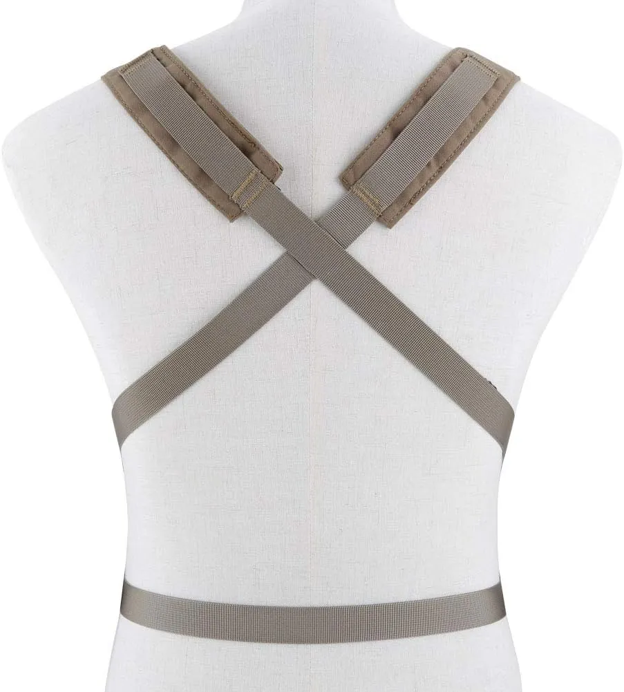 Tactical Chest Vest Rig Adjustable X Harness with 5.56 9mm Rifle Mag Pouches for Airsoft Shooting Wargame Paintball