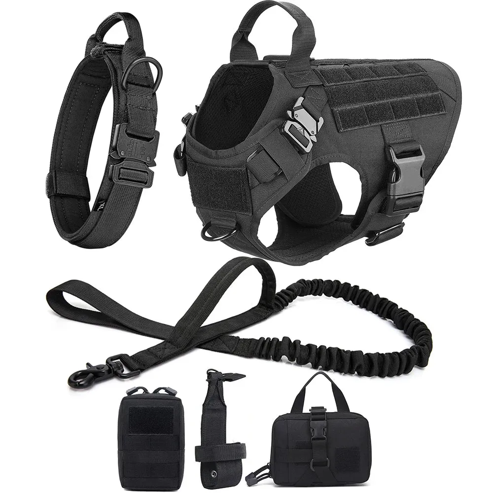 Tactical Dog Harness, Collar & Leash Set – No-Pull, Adjustable Gear