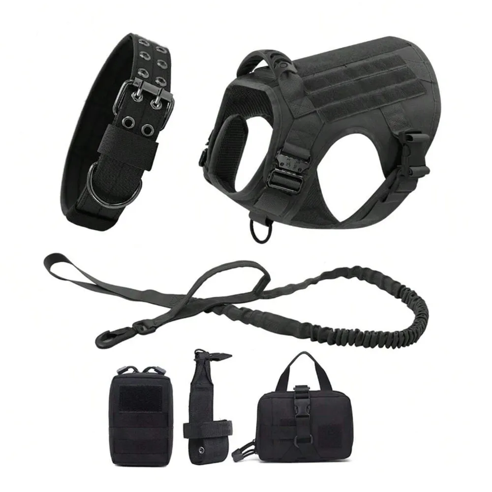 Tactical Dog Harness, Collar & Leash Set – No-Pull, Adjustable Gear