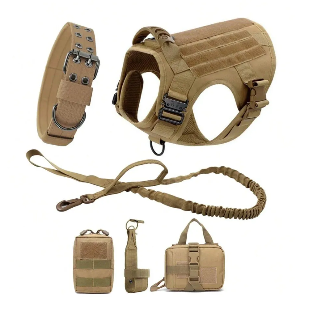 Tactical Dog Harness, Collar & Leash Set – No-Pull, Adjustable Gear