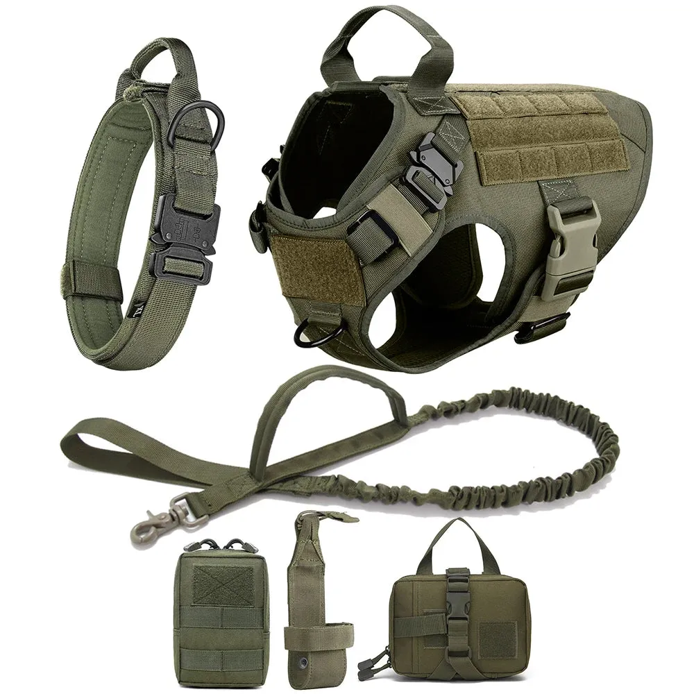 Tactical Dog Harness, Collar & Leash Set – No-Pull, Adjustable Gear