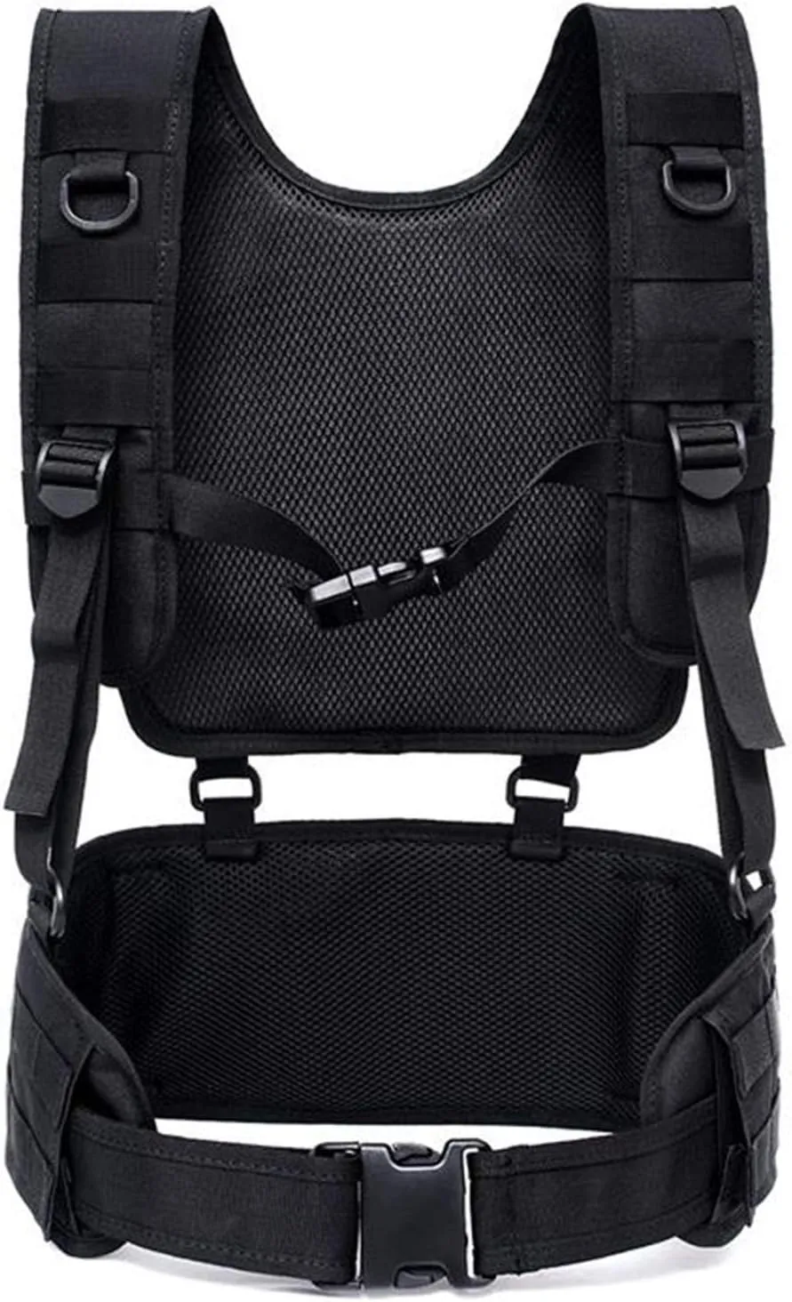 Tactical Padded Battle Belt with Detachable Suspender Straps for Patrol Army Training Outdoors Duty