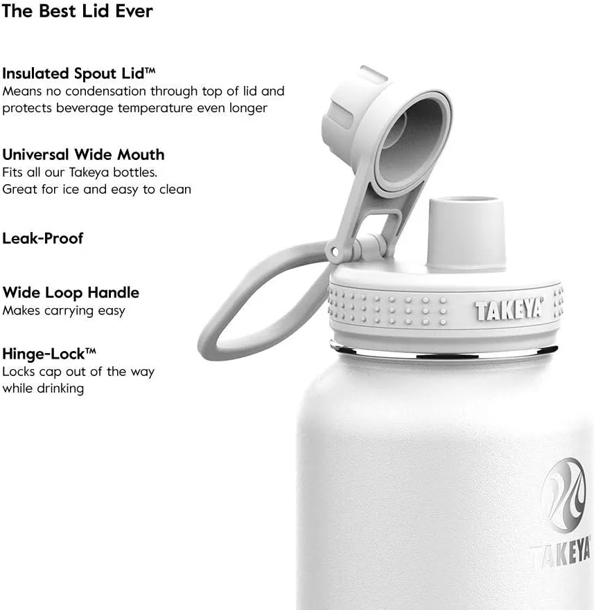 Takeya Actives Water Bottle with Spout Lid - Bottle with Double Stainless Steel Insulation - Dishwasher Safe & BPA-Free - Bottle with Spout Lid & Removable Bumper - 24 oz, Lilac