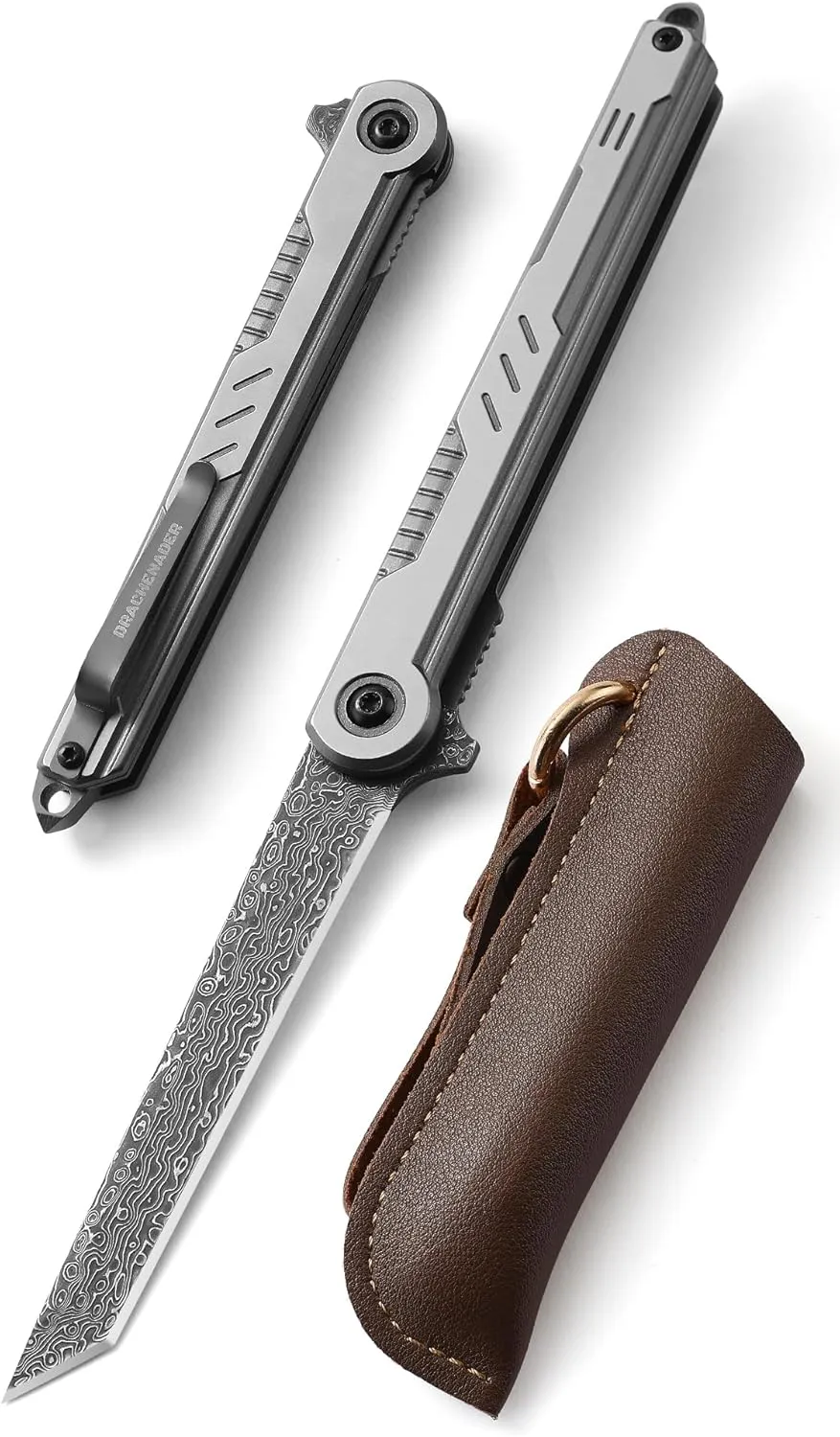 Tanto Damascus pocket Knife Cool Knives for Men Handmade Damascus Tanto Folding Pocket Knife for Women, Slim Gentleman's Pocket Flip Knives Tactical Small EDC Knife, as Gift and Tool