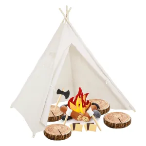 Teepee Tent with Felt Campfire Toys - INDOOR ONLY (3 Night Minimum)