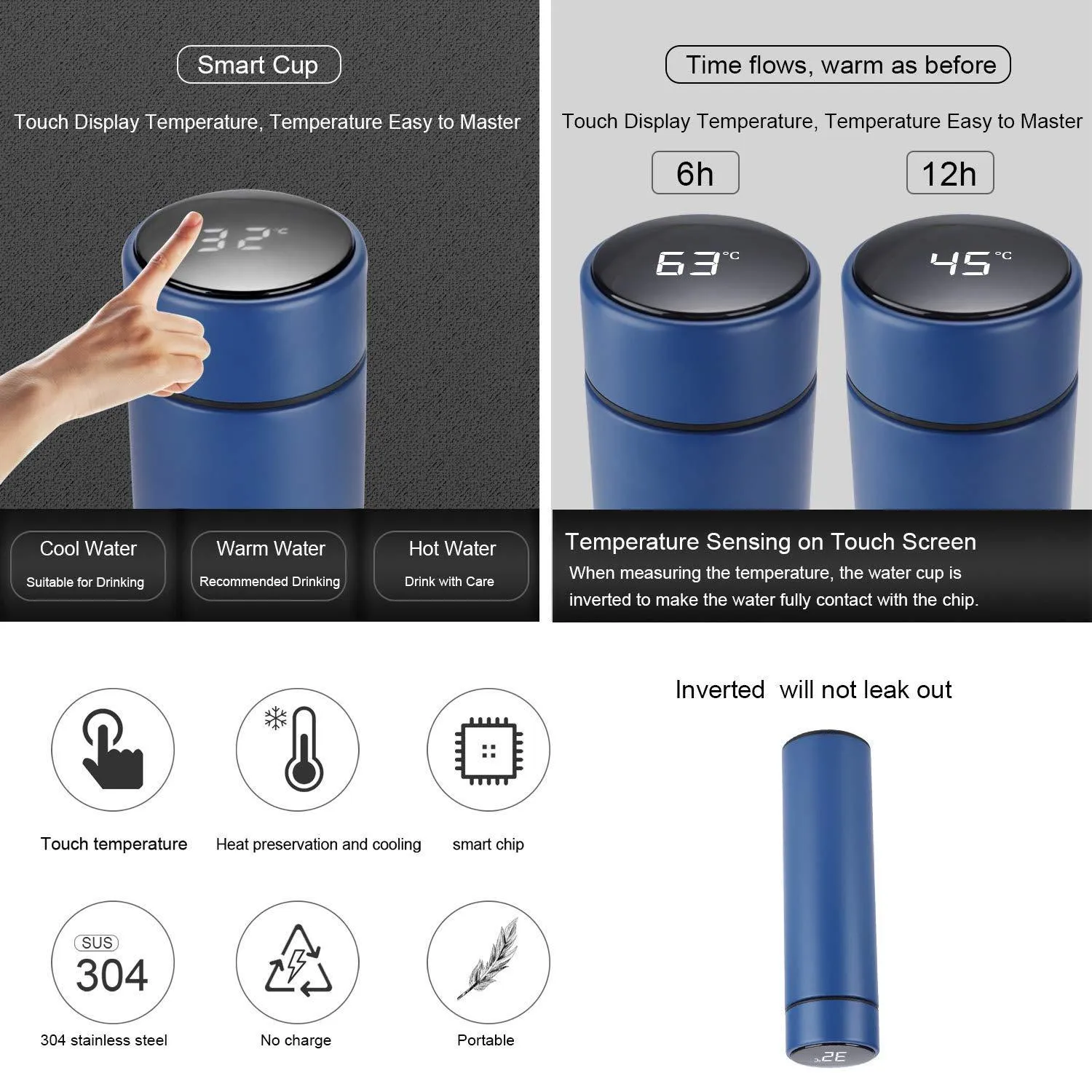 TEMPERATURE DISPLAY SMART BOTTLE