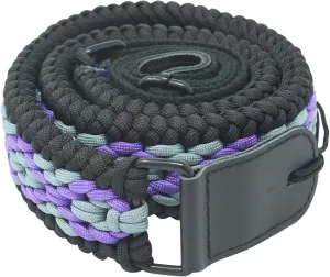 Ten Point Gear® 550 Paracord Guitar Strap - Full Grain Leather Ends for Music Playing Comfort, Stability, and Durability.
